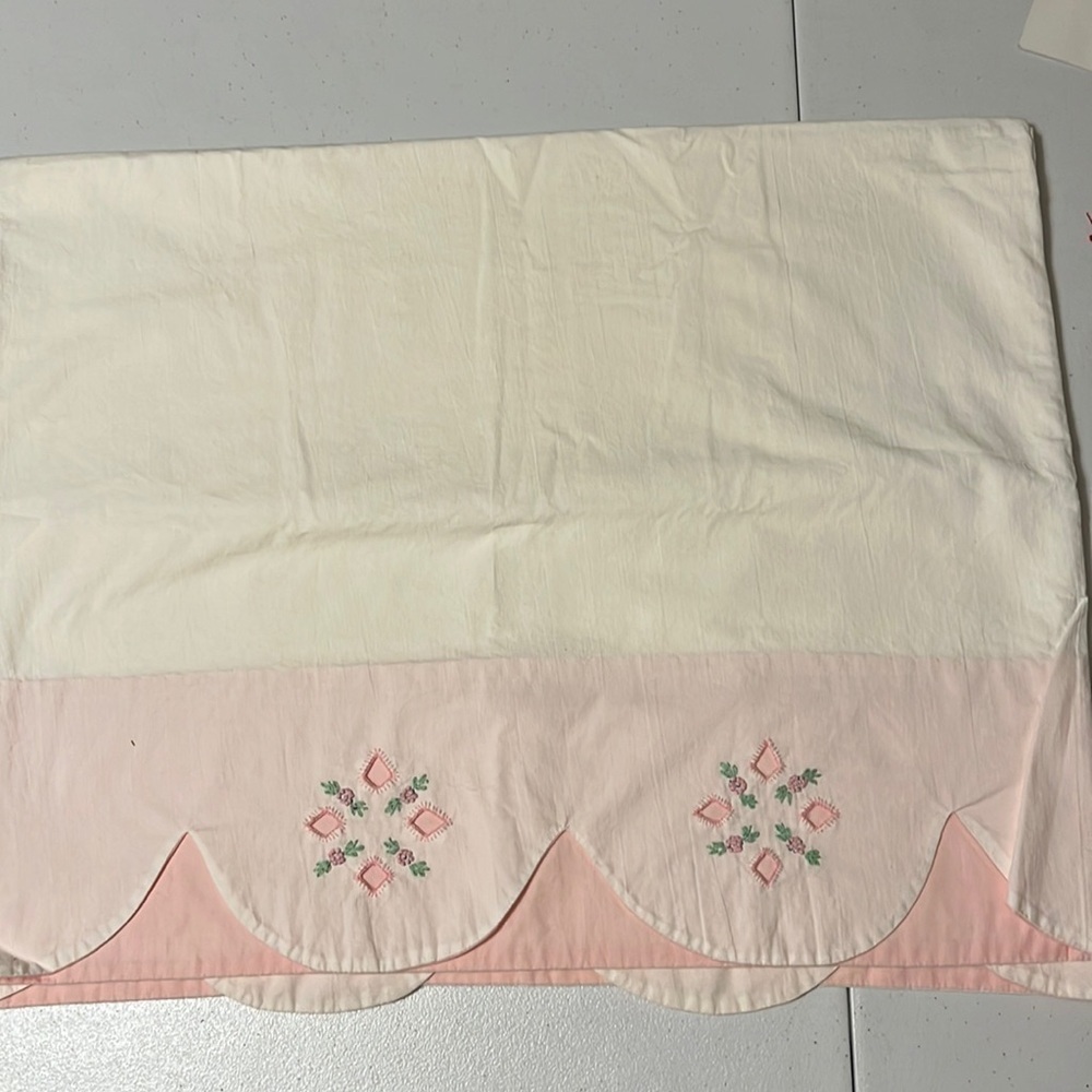 Pillow cases, (2 pair)pink/white. Custom . Standard
